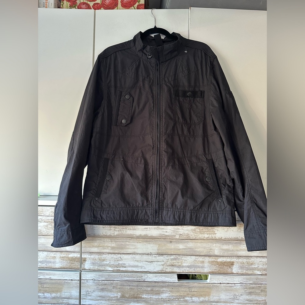 🖤 Buffalo David Bitton Black Military Utility Jacket M Zip 🖤